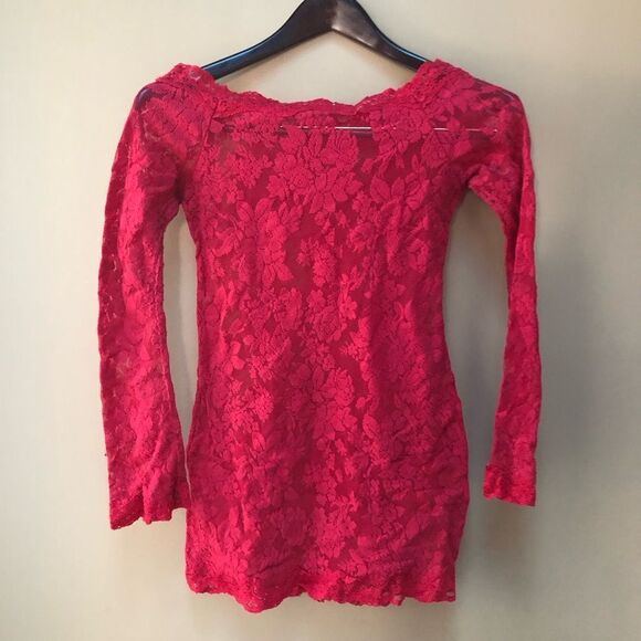 Victoria's Secret Red Lace Off the Shoulder Slip Dress (S) - Picture 9 of 9